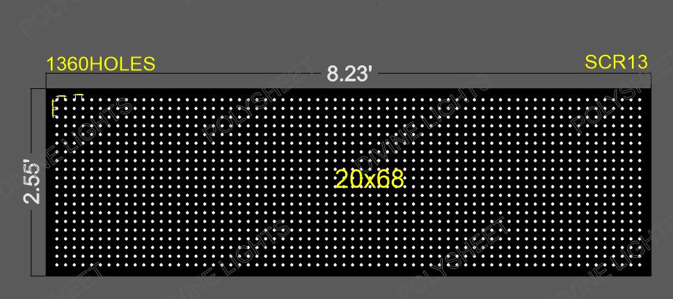 SCR13 SCREEN 2.55X8.23 FEET 1360 HOLES