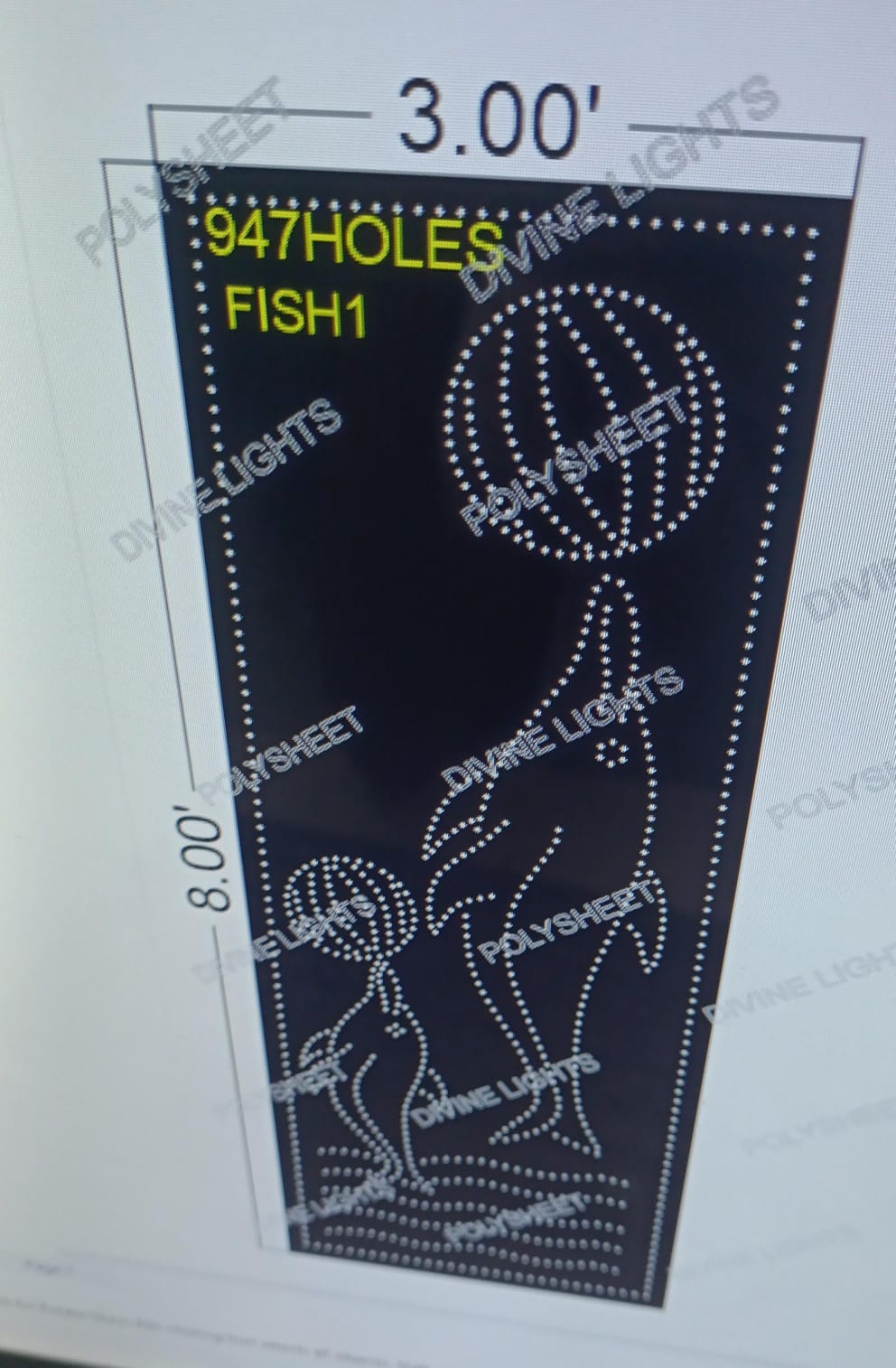 FISH1 FISH - DOLPHIN  8X3 FEET 947 HOLES