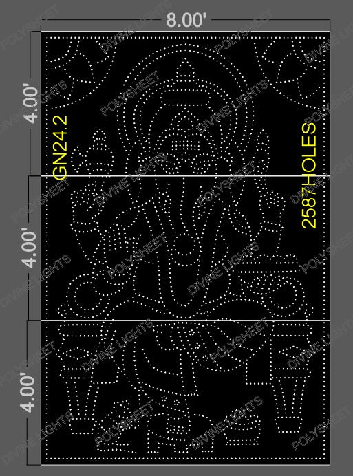 GN24.2  GANESJI 12X8 FEET 2587 HOLES (3PARTS)