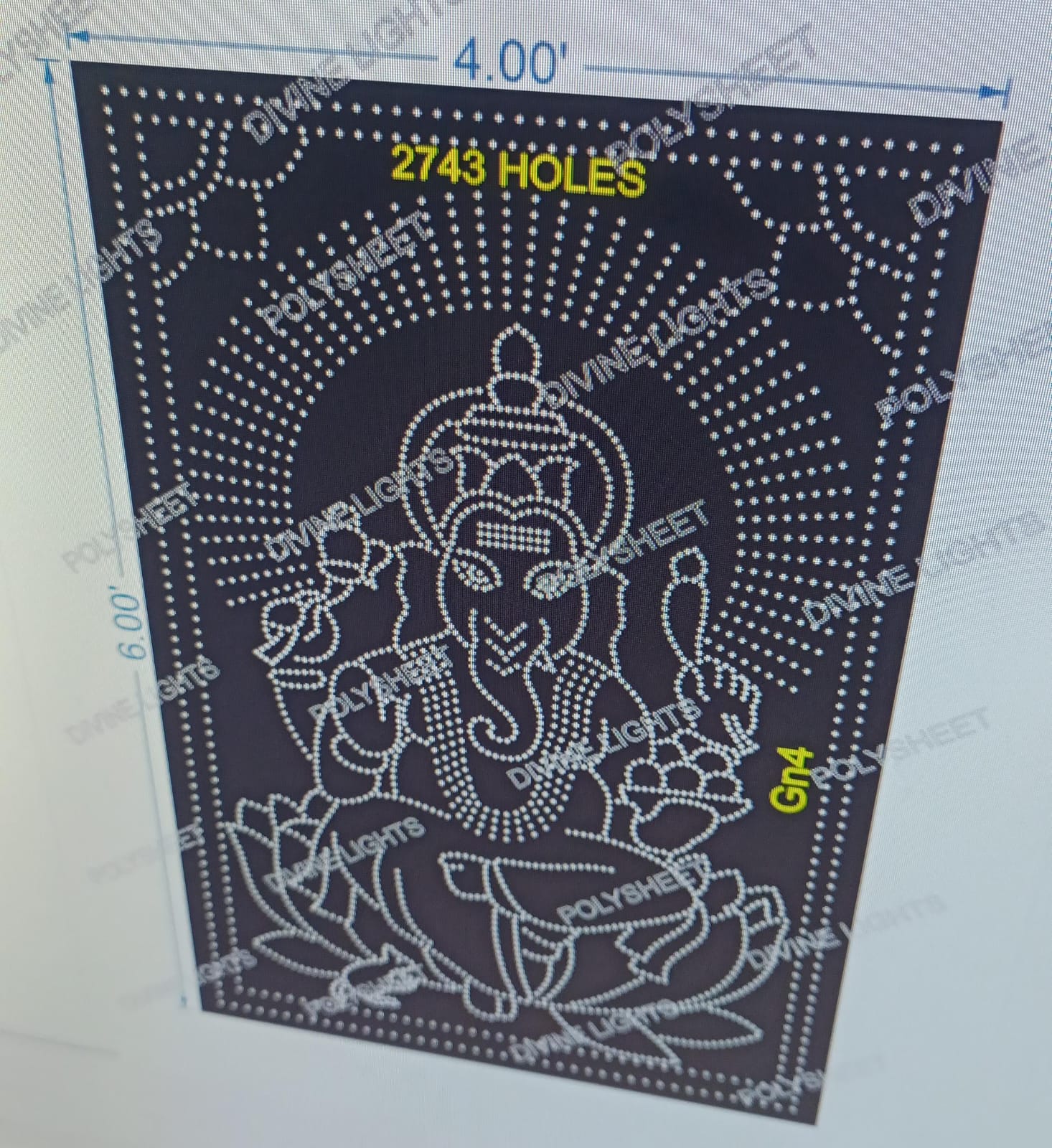 GN4 GANESH JI 6X4 FEET 2743 HOLES