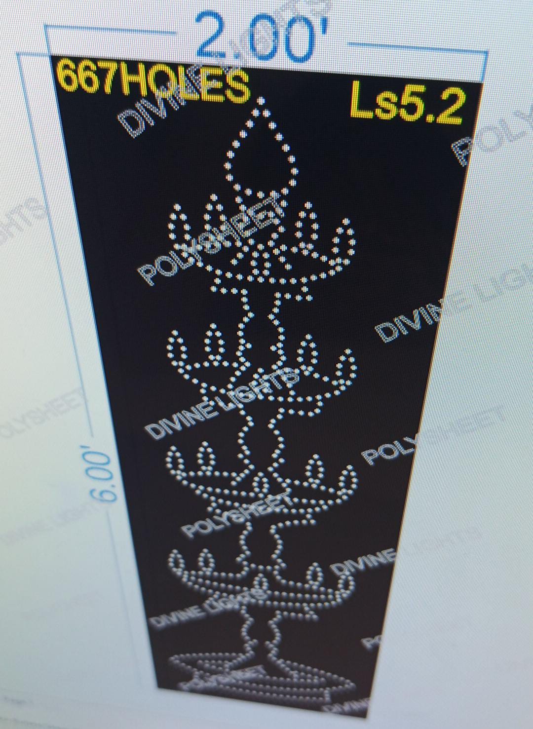 LS5.2 LAMP STAND6X2 FEET 667 HOLES