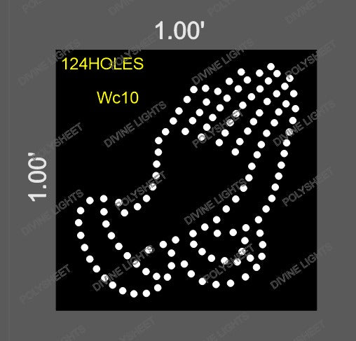 WC10 WELCOME HAND DESIGN 1X1 FEET 124 HOLES