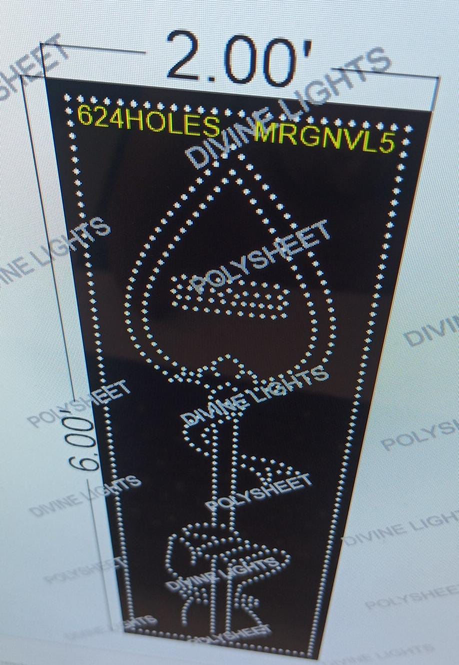 MRGNVL5 MURGANVELL 6X2 FEET 624 HOLES
